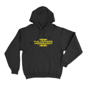Yellow Helldivers 2 Logo Hoodie Black