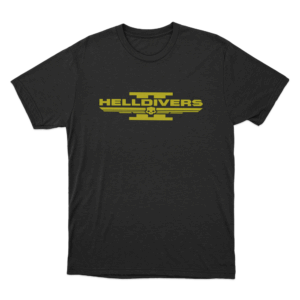 Yellow Helldivers 2 Logo T Shirt Black
