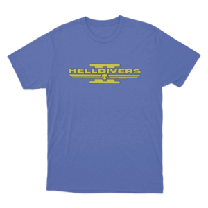 Yellow Helldivers 2 Logo T Shirt Blue