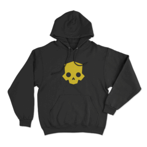 Yellow Skull Hoodie Black